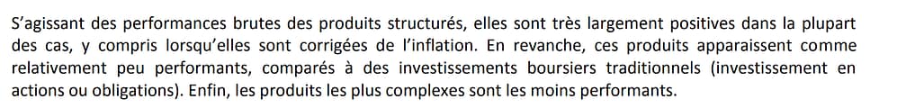 Conclusion d'une étude de l'AMF France sur les produits structurés